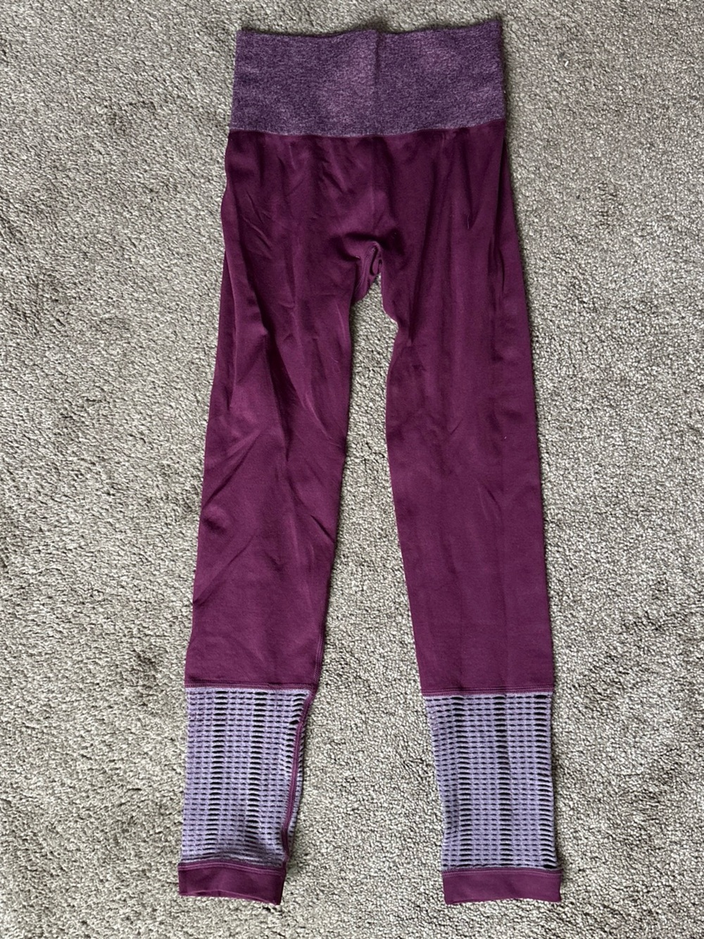 Champion Plum Purple Leggings with Lavender Mesh Accents